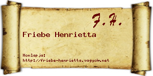 Friebe Henrietta névjegykártya